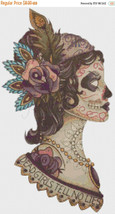 counted cross stitch pattern dead girl sugar skull 138*248 stitches BN915 - £3.13 GBP