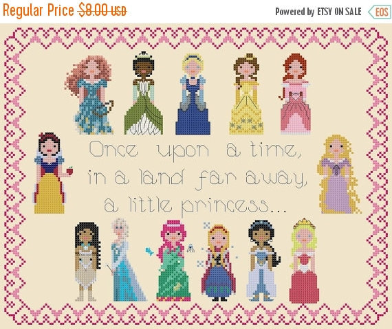 Primary image for Cross stitch pattern - Disney Princess Pixel People 11.00"X8.43" L1113