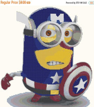 Cross stitch pattern - minion captain america 10.35&quot;X11.43&quot; L618 - £2.98 GBP