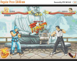 Cross stitch pattern - Fightin Spirit 1996 arcade  25.57"X18.79" L809 - $3.99