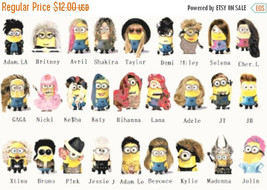 Counted Cross Stitch  pixel people minions singers 25.57&quot;X16.64&quot; L1042 - £3.13 GBP
