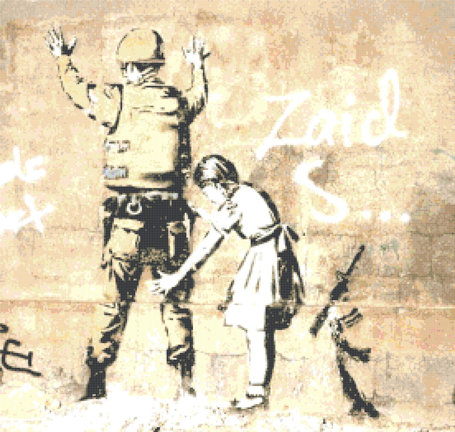 Primary image for Counted Cross pattern Stitch  Banksy wall of palestine 19.71"X18.71" L1011