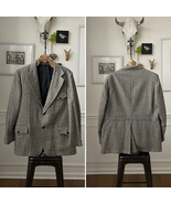 Vintage 70s Sears Men’s Shop Herringbone Tweed Sport Coat Union Made 46L - $46.80
