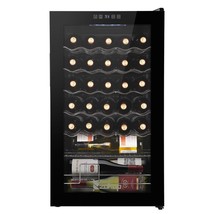 34 Bottles Compressor Wine Cooler Refrigerator Lock Freestand Beer Storage Home - £302.04 GBP