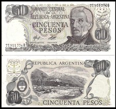 Argentina P301a. 50 Peso, General San Martin / Termes de Reyes rapids, U... - $0.99