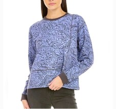 $178 Johnny Was Calme Seamed Oversized Pullover Blue Patterned Size Smal... - $39.99