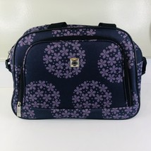 Floral Luggage Bag Dark Purple Light Purple Black 2 Zip Compartments Unb... - $28.05