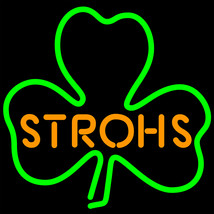 Strohs Green Clover Neon Sign - £558.74 GBP