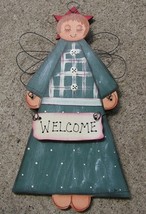  773G -Welcome Angel Green Made out of Wood - £4.75 GBP