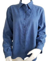 Pendleton Shirt Jacket Womens L Faux Suede Shacket Blue Ultrasuede Unstr... - $18.60