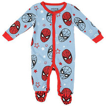 Spider-Man Mask All Over Print Sleep and Play Footed Pajamas Blue - £14.23 GBP