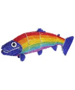 Beadworx Rainbow Trout Fish Fishing Glass Beaded Wire NWT Lodge Decor Fi... - £25.50 GBP