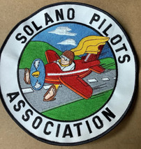 Large Solano Pilots Association Embroidered Patch  8&quot; Diameter - Aviation  - £7.84 GBP