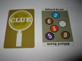 1963 Clue Board Game Piece: Billiard Location Card - £2.38 GBP