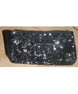 make up bag 20012 victoria secret sequince black silver  - $17.86