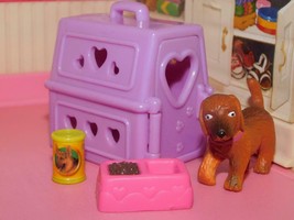 Fisher Price Loving Famliy Dollhouse Pet Carrier w/ Puppy Dog Barbie Dog Food lt - £10.11 GBP