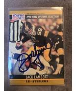 Jack Lambert Signed Football Card Autographed Pittsburgh Steelers HOF Auto - $22.00