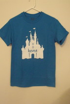 Womens Gildan New Sapphire Blue Disney Castle Short Sleeve T Shirt  S M ... - $9.95