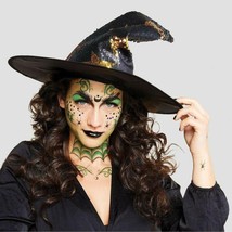Witch Temporary Tattoo and Gem Set 57 Count for Face and Neck Halloween Costume - £9.74 GBP