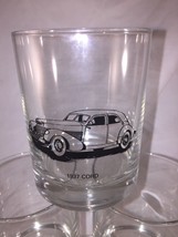 Vintage 1937 Cord Car Drinking Glass Tumbler NICE GRAPHIC 12 OUNCES  set... - $24.72