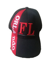 Orlando Florida Men&#39;s Black Red White Baseball Cap Hat Strap Back - £32.91 GBP