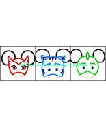Mickey PJ Masks Set Machine Embroidery APPLIQUE GET INSTANT  DOWNLOAD RI... - €8,61 EUR