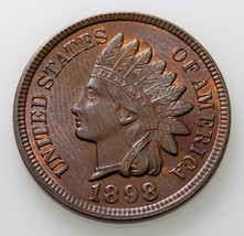 1898 1C Indian Cent in Choice BU Condition, Brown Color, Excellent Eye A... - $74.24