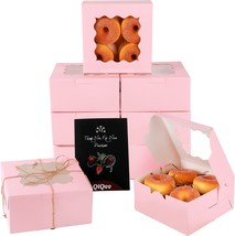 Pink Bakery Box with Window 60packs 6x6x3 Pink Cookie Boxes Pastry Box - £39.16 GBP