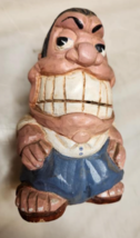Humorous Hand Carved and Signed Wooden Character - £24.11 GBP