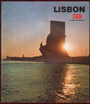 1970s Original Tourist Brochure Lisbon Portugal Airline TAP Illustrated Map - $24.02