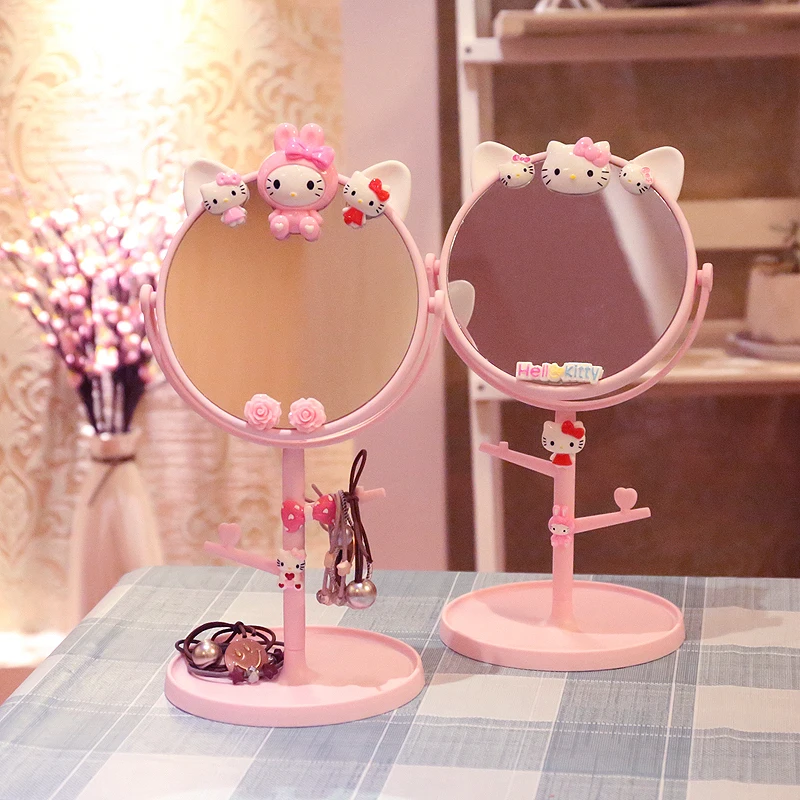 New Kawaii Hello Kitty Sanrio Mirror Bedroom Countertop Makeup Mirror Anime Cute - £16.75 GBP+