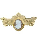Gold Filled Victorian Genuine Natural Agate Stone Cameo Pin (#J1019) - $88.11