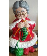 Vintage Atlantic Mold 14” Ceramic Mrs. Santa Claus Knitting Hand Painted... - £46.08 GBP