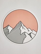 Simple Mountains Round Sticker Decal Super Cool Multicolor Embellishment Cool - £1.73 GBP