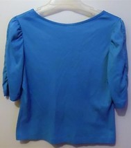 Woman&#39;s Large Avon Designer Scooped Open Back Turquoise Top Half Sleeve Cute - £5.53 GBP