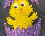 VTG Easter Chick In Purple Egg Popcorn Decoration Melted Plastic Hanging... - $17.81