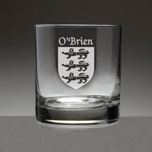 O&#39;Brien Irish Coat of Arms Tumbler Glasses - Set of 4 (Sand Etched) - £54.23 GBP