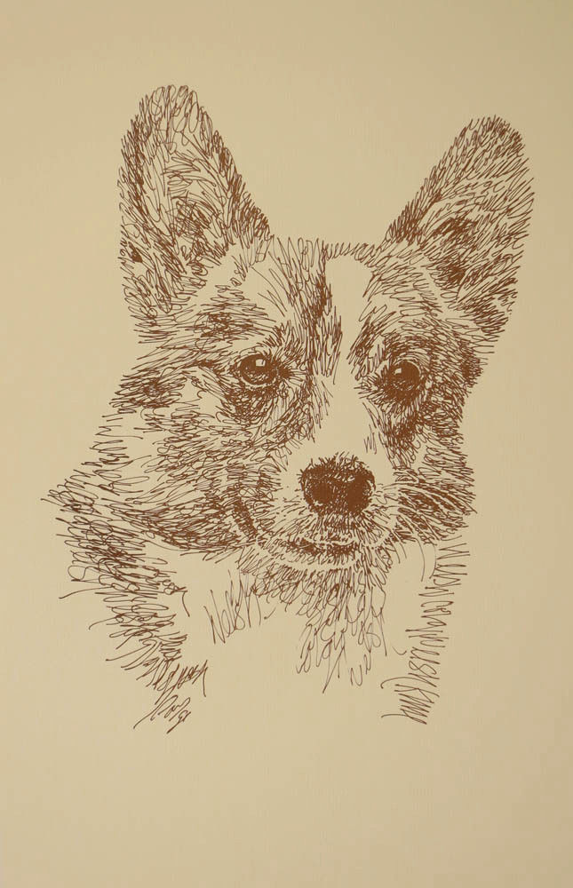 Pembroke Welsh Corgi Dog Breed Art Print #49 Kline will add dogs name free. GIFT