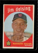 Vintage Baseball Trading Card Topps 1959 #386 Jim Delsing Washington Senators Wb - £9.80 GBP