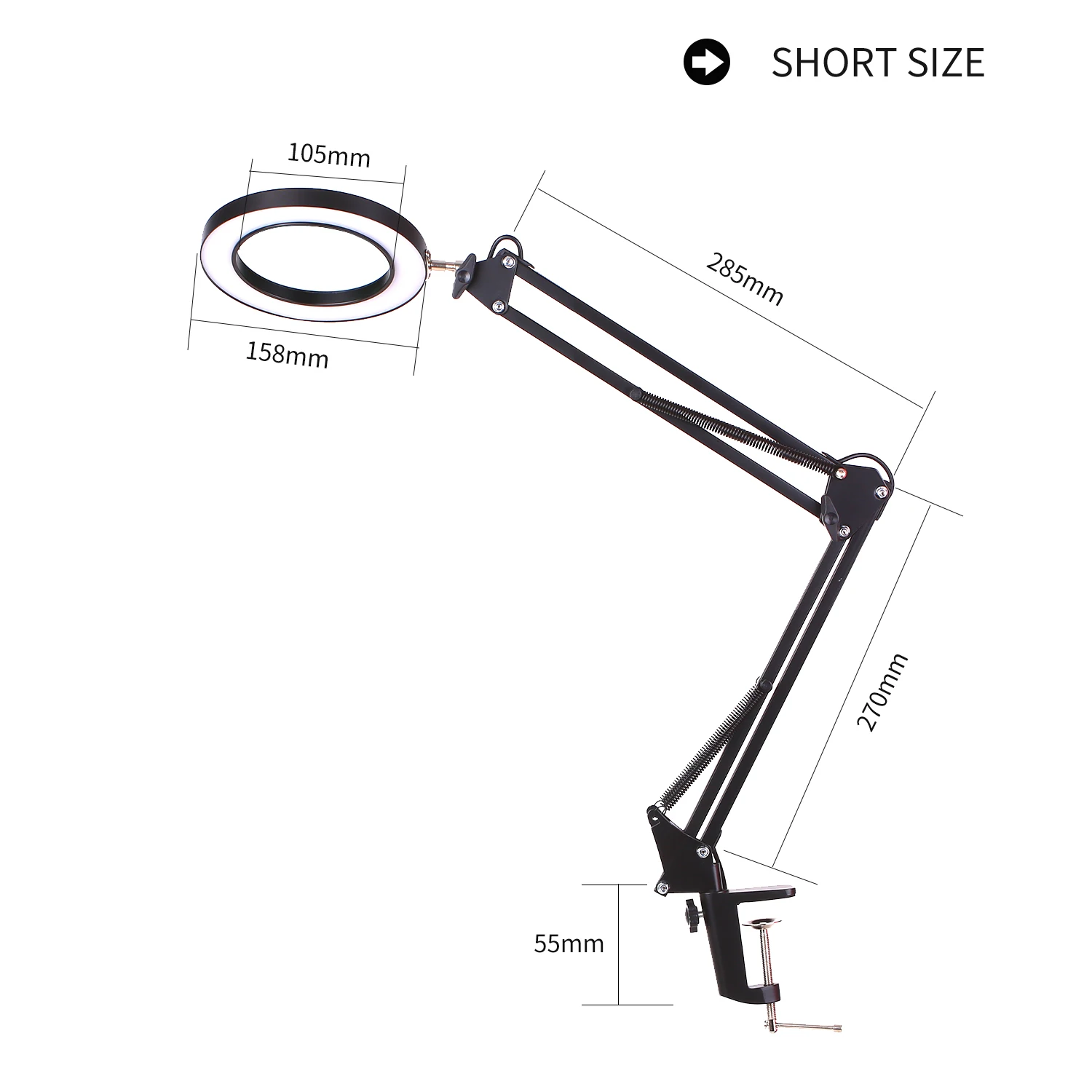 foldable Magnifying Gl with LED Light Third Hand Soldering Tool Desk Clamp USB M - £66.94 GBP