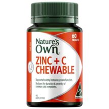 Nature&#39;s Own Zinc + Vitamin C for Immune Support - 60 Chewable Tablets - £63.41 GBP