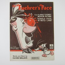 Walt Disney Der Fuehrer&#39;s Face Sheet Music WWII Donald Duck Hitler Vintage 1942 - £72.28 GBP