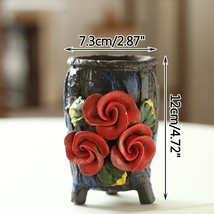 Korean Vintage Succulent Ceramic Flower Pots Desktop Painted Handmade Rose Patte - £18.96 GBP