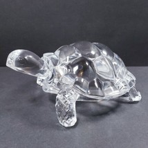 Heavy Crystal Clear Glass Tortoise 7.5&quot; x 5&quot; x 3&quot; Figurine Paperweight - $36.00