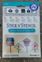 Visions Stick N&#39; Stencil 64007 Fine Feathered Frames Birdhouses 24&quot; - $14.01