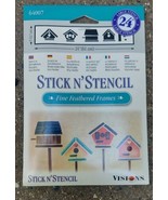 Visions Stick N&#39; Stencil 64007 Fine Feathered Frames Birdhouses 24&quot; - £11.15 GBP