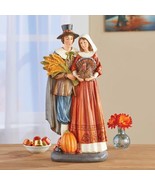 Thanksgiving Fall Harvest Pilgrim Couple Figurine Statue Table Centerpie... - $54.14 CAD