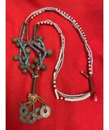 West African Fulani Tribe Vintage Ethnographic Necklace With Beads Coins... - $78.00