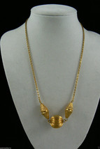 Vintage Gold Tone Metal Ball Pendant Chain Necklace 18"L - $24.75