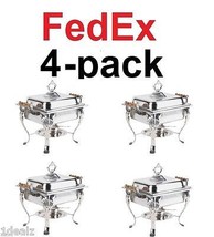 FedEx 4 PACK CATERING Classic CHAFER CHAFING Dish Sets 4 QT PARTY PACK w... - $600.10